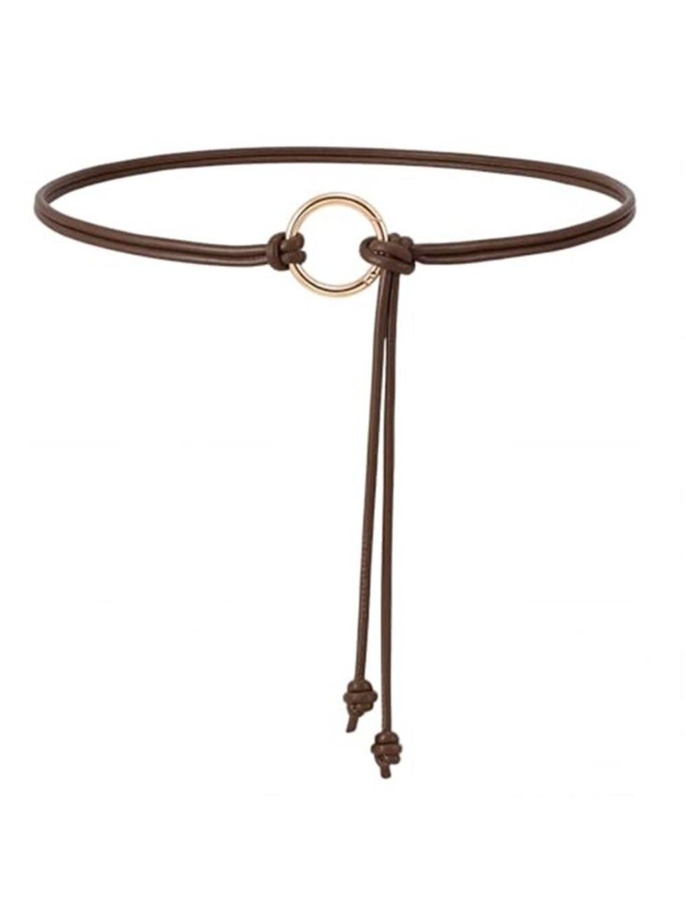 Womens Skinny Vegan Leather Knotted Belt Boho Thin Knotted Waist